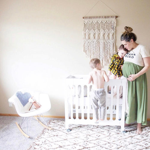 alma mini solid wood crib + mattress